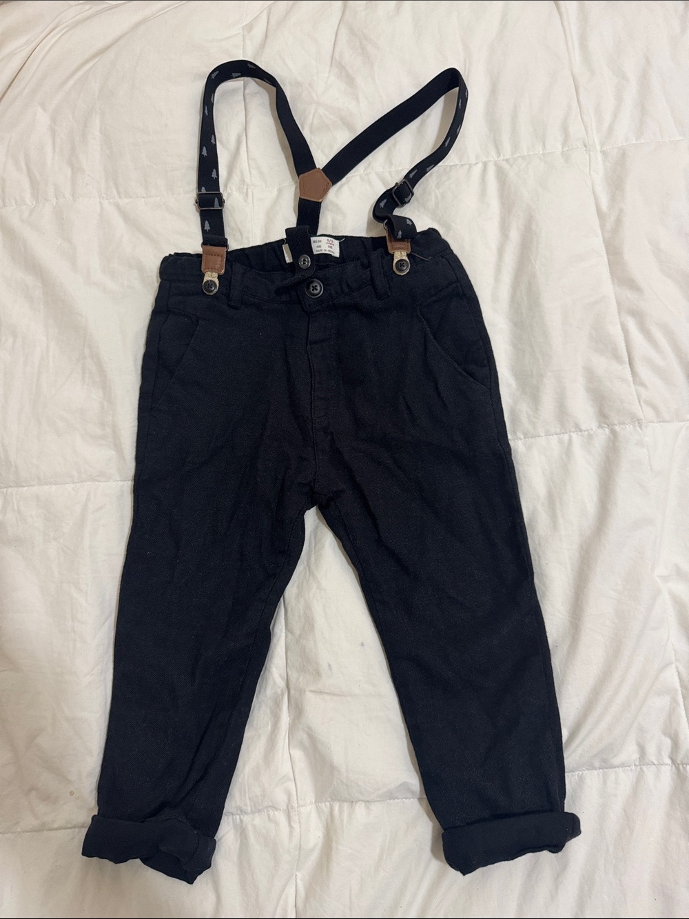 Zara Black Kids Suspender Overalls